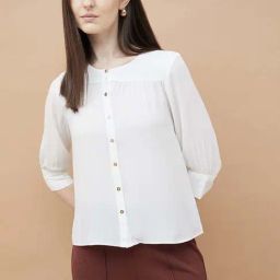 Code By Lifestyle Off White Regular Fit Top-picture-2
