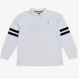 Tommy Hilfiger Kids White Logo Relaxed Fit Polo T-Shirt-picture-29