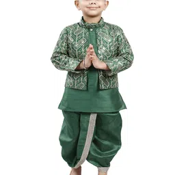 BAESD Boys Mandarin Collar Kurta with Dhoti Pants & jacket-image-57