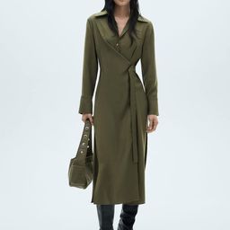 MANGO Wrap Shirt Midi Dress-picture-47