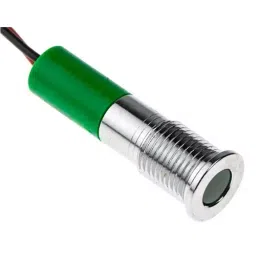 RS PRO Green Panel Mount Indicator 12V DC, Mounting Hole Size 8 mm, Termination Type Lead Wires, IP Rating IP67, Model No 7001915 image 2