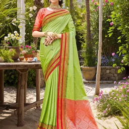 Anouk Rustic Woven Design Zari Art Silk Banarasi Saree-picture-57