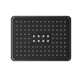 RN 280X180 mm ABS Black Wall Mount Overhead Shower Without Arm, RNOS706115-picture-48