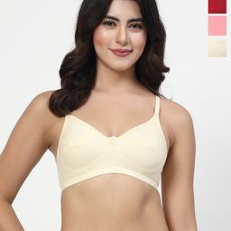 LILY Pack of 4 Full Coverage Seamed Non Padded Everyday Bra-image-92