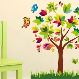 LANSTICK Green & Brown Beautiful Tree Printed Self-Adhesive WallStickers-image-42