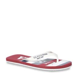 U.S. Polo Assn. Men's Hale White & Red Flip Flops-image-30