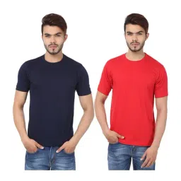 Weardo Navy & Red Cotton T-Shirt-picture-32