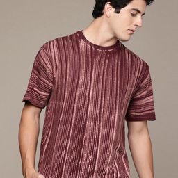 Moda Rapido Washed Effect Tie & Dyed Drop-Shoulder Sleeves Oversized Fit T-shirt-picture-36