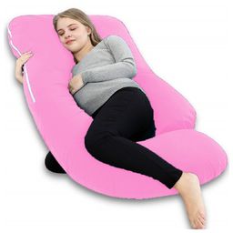 Angel Mommy Stylish-Multifunctional U Shape Pillow/Pregnancy Pillow with Jersey Cotton Cover for Pregnant Women - Pack of 1 Light Pink-image-79