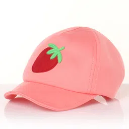 Bonfino Cotton Strawberry  Applique Baseball Cap Pink - Diameter 46 cm-picture-22