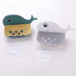 Whale Shaped Soap Holder Pack Of 2 - White & Navy Blue-image-96