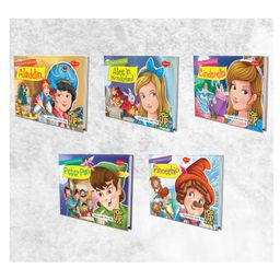 Set of 5 POP UP books World Famous Fairy Tales Aladdin Alice in Wonderland Cinderella Peter Pan and Pinocchio Amazing Collection of Beloved Fairy Tales' - English-14