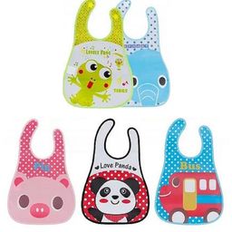 Adore Baby Plastic Bib/ Waterproof Quick Dry Sleeveless Printed Bibs Apron- Pack of 5 - Multicolor/ Multiprint-image-21
