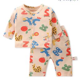 Babyoye 100% Cotton Eco Jiva Finish Full Sleeves Night Suit With Animals & Birds Print - Beige-image-84