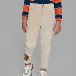 Mi Arcus 100% Cotton Animal Patch Work Detailed Trousers - Cream-picture-19