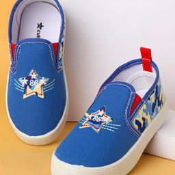 Cute Walk by Babyhug Slip OnCasual Shoes With Star Patch - Blue-picture-14