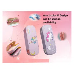 Azhari Unicorn Themed Double Layer Large Capacity Canvas Pencil Case for Kids - Pack of 1 Color May Vary-picture-20