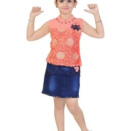 ZADMUS Girls Self Design Pure Cotton Top With Shorts-image-56