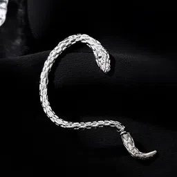 VAGHBHATT Silver Plated Snake Shaped Ear Cuff Earrings-66
