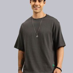 THE BEETEL HOUSE Round Neck Drop-Shoulder Sleeves Cotton Oversized T-shirt-picture-8
