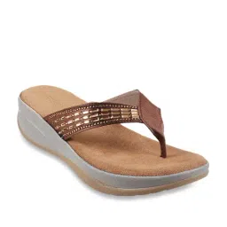 Metro Brown Thong Wedges-picture-31