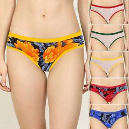 AROUSY Yellow & Red Printed Bikini Panties - Pack Of 6-picture-16