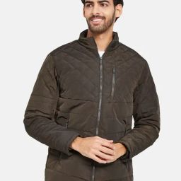 METTLE Dark Olive Regular Fit Quilted Jacket-picture-34