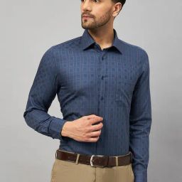Louis Stitch Blue Cotton Regular Fit Checks Shirt-image-57