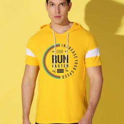 WOOSTRO Men Typography Printed Hooded Slim Fit T-shirt-picture-48