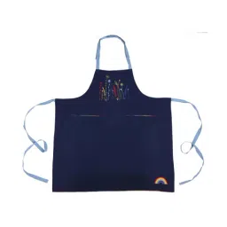 Okhai Kesar Navy Hand Embroidered Pure Cotton Womens Apron - Set of 1-23