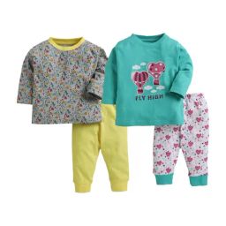 Bumzee Kids Yellow & Green Cotton Printed T-Shirts & Joggers Set - Pack of 2-image-96