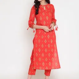 Sera Red Floral Print Kurta-picture-7