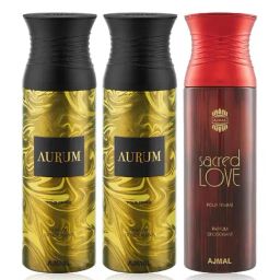 Ajmal Aurum & Sacred Love Deodorant Spray for Women  - Pack of 3-image-57
