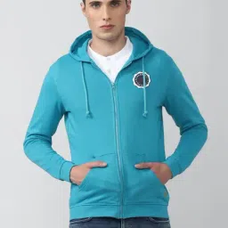 Van Heusen Blue Slim Fit Hooded SweatShirt-picture-48
