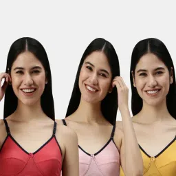 Kryptic Multicolor Full Coverage Everyday Bra - Pack of 3-image-84