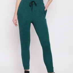 Clovia Teal Textured Regular Fit Joggers-image-27
