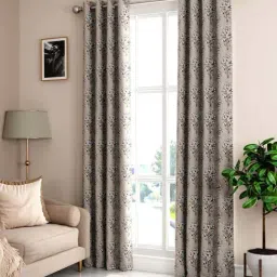 Bianca SANTORO Brown Faux Silk 7 Ft. Door Curtain - Set of 2-18