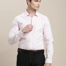 Turtle Light Pink Cotton Slim Fit Checks Shirt-image-72