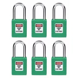 BRADY Lockout Padlock with 6 Keys Nylon Green, 39N173 (Set of 6 Pcs)-image-95