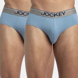 Jockey 8037 Men's Super Combed Cotton Solid Brief with Ultrasoft Waistband (Pack of 2)-picture-4