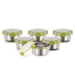 Magnus Green Plastic Airtight Leakproof Storage Container - Set of 6-16