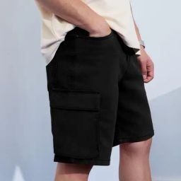 The Souled Store Black Regular Fit Solid Shorts-picture-32