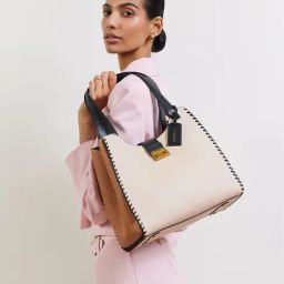 Miraggio Thea Ivory Textured Large Hobo Bag-19