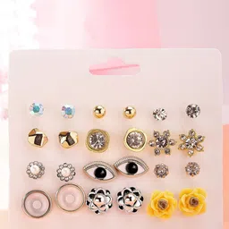 Bohey by KARATCART Contemporary Studs Earrings-6
