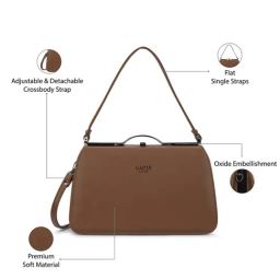LAVIE LUXE LX FRAME Tan Medium Frame Bag image 2