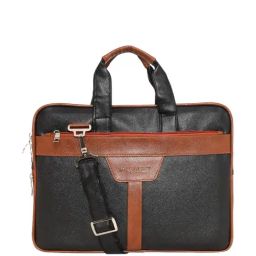 Priority Black & Tan Synthetic Large Messenger Bag-image-41