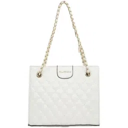 Fastrack Beige Textured Medium Tote Handbag-image-7
