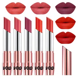 VOLO Set Of 5 Creme Matte Lipstick -Peach 33-Dark Peach 37-Rose Pink 38-Coral 39-Orange 49-image-56