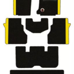 Elegant Duo Black And Yellow Carpet Car Mat Compatible With Tata Safari 2021 6 Seater Manual-image-81