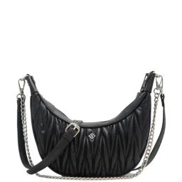 Call It Spring Black Textured Small Sling Handbag-image-39